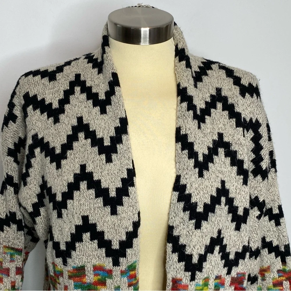 Dreamers Multicolor Southwestern Knit Duster Cardigan Sweater